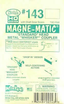 Kadee 143 HO Scale #143 Whisker(R) Self-Centering Knuckle Couplers Kit Shrt 1/4"