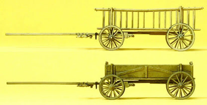 Preiser 30413 HO Scale Rack Wagon & Box Wagon