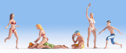 Noch 15842 HO Scale Bathers/Swimmers -- Set #2 pkg(6)