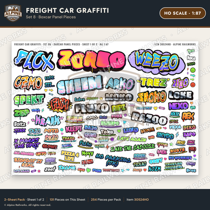 Alpine Railworks 30524HO HO Scale Freight Car Graffiti Cut-Outs