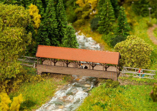 Faller 222574 N Scale Roofed Pedestrian Bridge Lasercut Kit