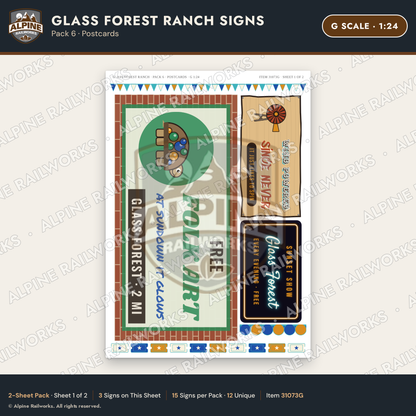 Alpine Railworks 31073G G Scale Roadside Signs - Bottle Tree Ranch