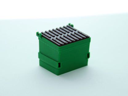 3D To Scale 64-230-GR 1/64 Trash Dumpster, Green with Black Lid