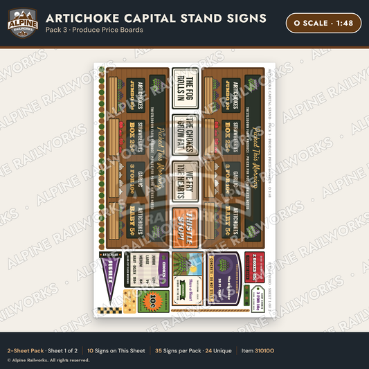 Alpine Railworks 31010O O Scale Roadside Signs - Giant Artichoke