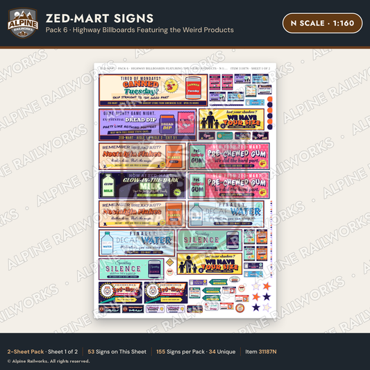 Alpine Railworks 31187N N Scale Grocery Store Signs - Funny Products