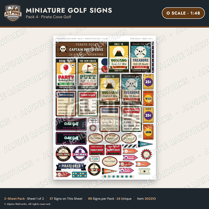 Alpine Railworks 30221O O Scale Miniature Golf Signs