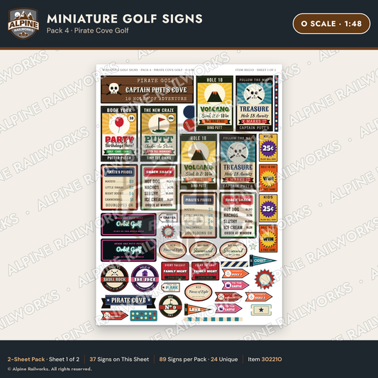 Alpine Railworks 30221O O Scale Miniature Golf Signs