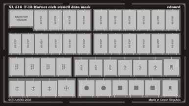 Eduard XL516 1/32 Mask F-18 Etch Stencil Data Mask -Etch