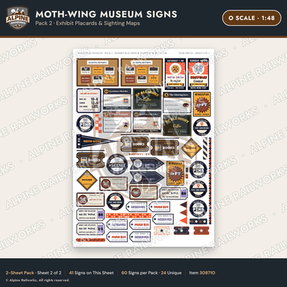 Alpine Railworks 30871O O Scale Roadside Signs - Mothman Museum