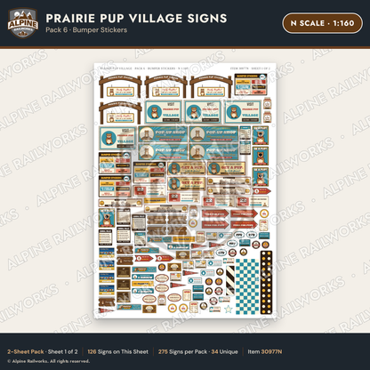 Alpine Railworks 30977N N Scale Roadside Signs - Prairie Dog Town