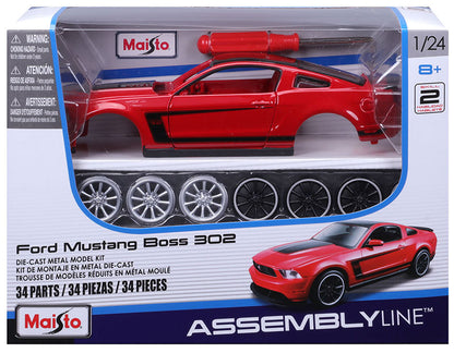 Maisto 39269R 1/24 2012 Ford Mustang Boss 302, Red Metal Kit