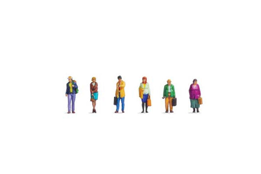 Noch 35300 N Scale Travelers with Luggage -- pkg(6)