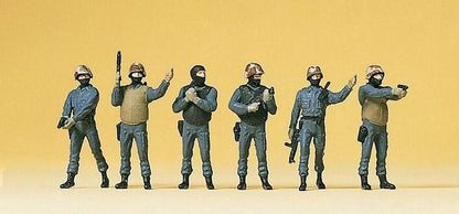 Preiser 10446 HO Scale German Police SWAT Team (GSG9)