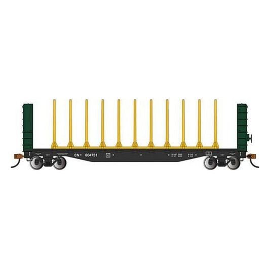 Bachmann 12902 HO Scale 52' Centerbeam Bulkhead Flatcar Canadian
