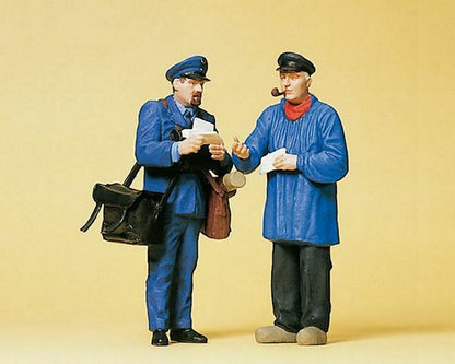 Preiser 45093 G Scale Pedestrians 1/24 Scale Letter Carrier & Letter
