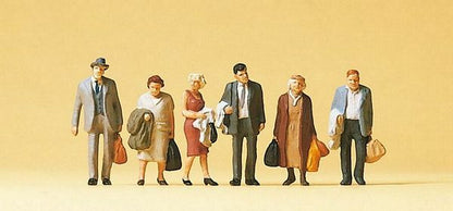 Preiser 10403 HO Scale Passengers Standing Travelers w/Luggage Set #1