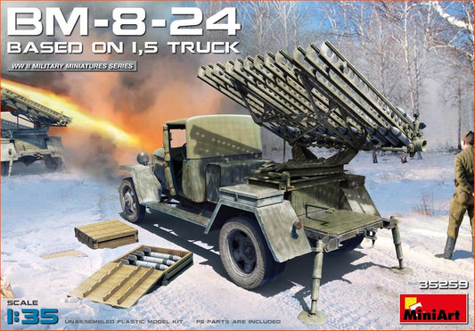 Miniart Models 35259 1/35 WWII Soviet BM8-24 Rocket Launcher Based on 1.5-Ton Tr