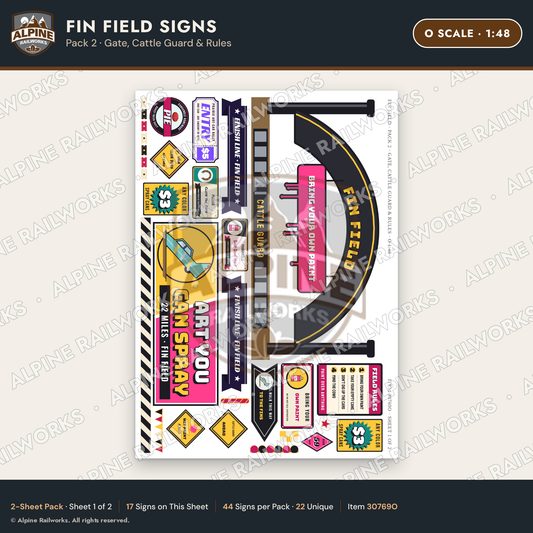 Alpine Railworks 30769O O Scale Roadside Signs - Buried Car Art