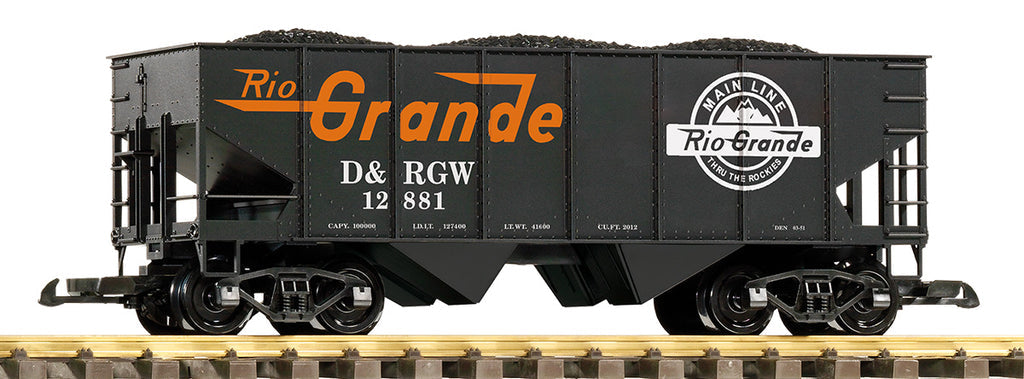 Piko 38959 G Scale D&RGW Rib-Side Hopper Coal Load