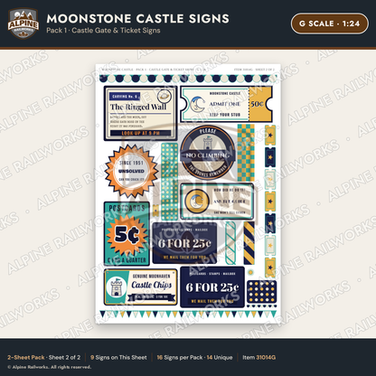 Alpine Railworks 31014G G Scale Roadside Signs - Stone Castle