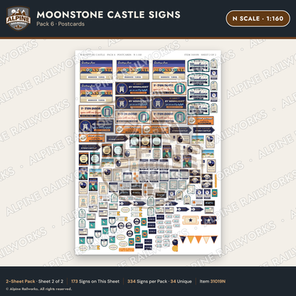 Alpine Railworks 31019N N Scale Roadside Signs - Stone Castle
