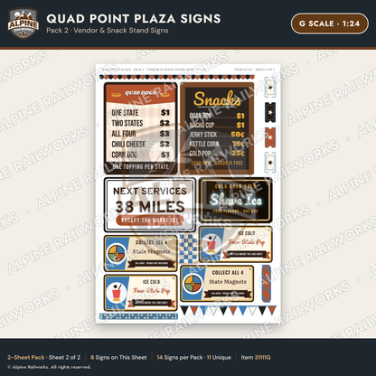 Alpine Railworks 31111G G Scale Roadside Signs - Four Corners