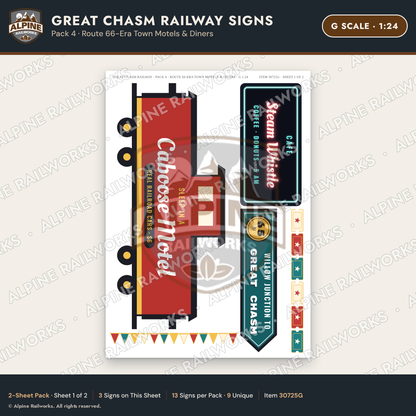 Alpine Railworks 30725G G Scale Tourist Signs - Canyon Railway
