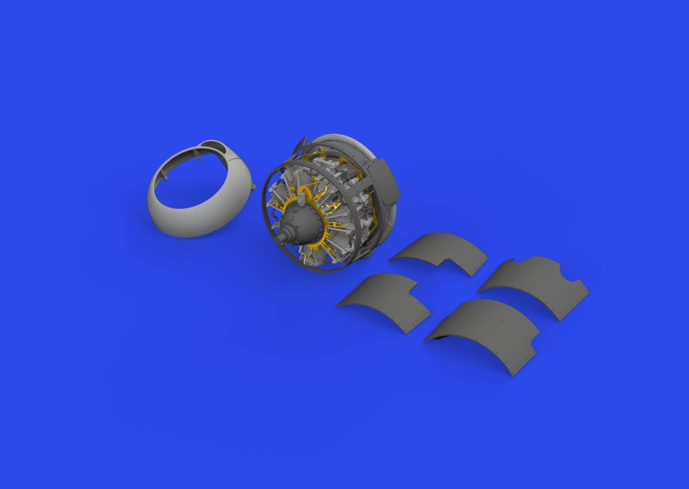 Eduard 648827 1/48 Aircraft- F4F3A Engine for EDU (Photo-Etch & Resin)