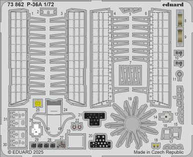 Eduard 73862 1/72 P-36A Photo Etched Set for ARMA HOBBY