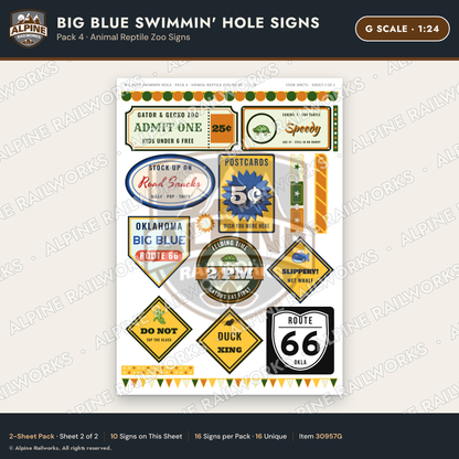 Alpine Railworks 30957G G Scale Roadside Attraction Signs - Blue Whale