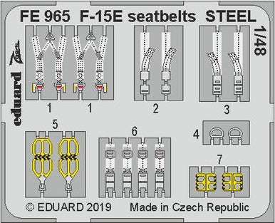 Eduard FE965 1/48 F-15E Seatbelts Steel for Great Wall Hobby