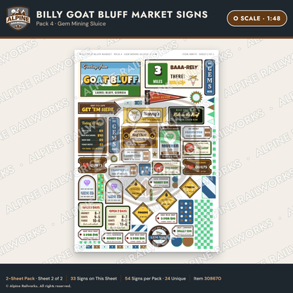Alpine Railworks 30867O O Scale Roadside Signs - Goats on the Roof