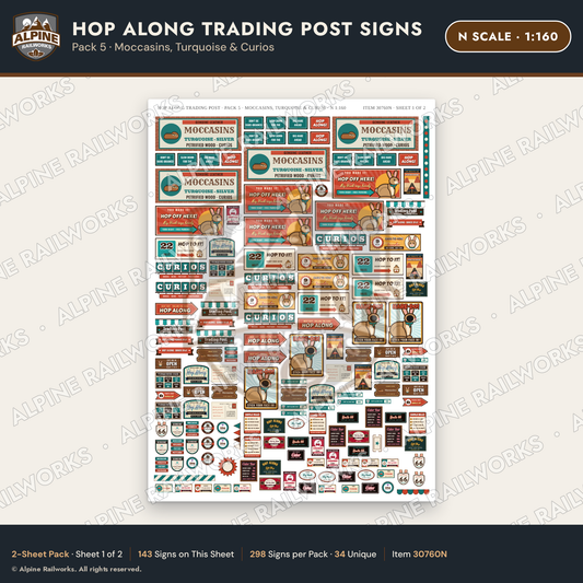 Alpine Railworks 30760N N Scale Roadside Signs - Trading Post