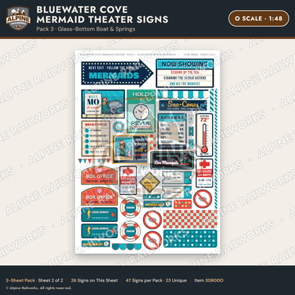 Alpine Railworks 30800O O Scale Roadside Signs - Mermaid Show