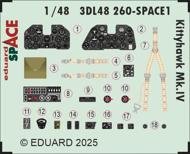 Eduard 3DL48260 1/48 Kittyhawk Mk.IV SPACE SPACE for EDUARD