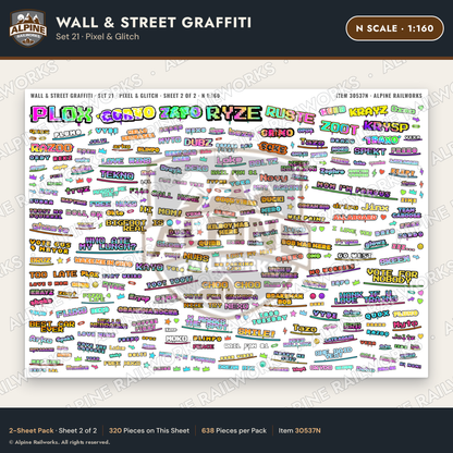 Alpine Railworks 30537N N Scale Wall & Street Graffiti Cut-Outs