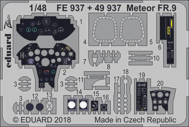 Eduard FE937 1/48 Meteor FR.9 for AIRFIX Photo Etch Detail Set