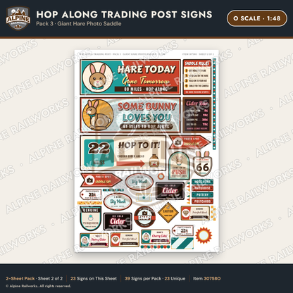 Alpine Railworks 30758O O Scale Roadside Signs - Trading Post