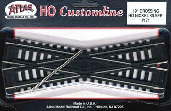 Atlas Model Railroad 171 HO Scale Custom-Line(R) Crossing - Code 100 -- 19-Degree, 6"  15.2cm, Black Ties