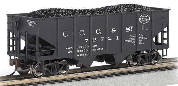 Bachmann 19517 HO 55-Ton 2-Bay USRA Outside Braced Hopper w/Coal Load New York C
