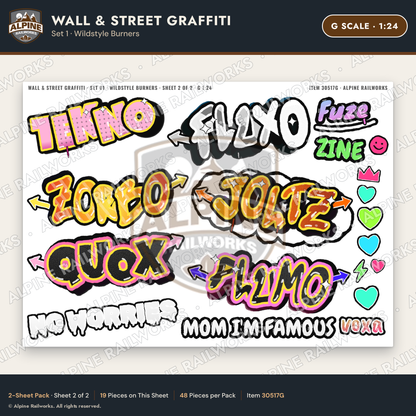 Alpine Railworks 30517G G Scale Wall & Street Graffiti Cut-Outs
