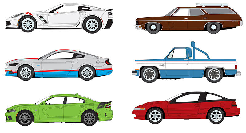 Auto World 64452-A-CASE 1/64 Premium 2024 Release 3A Diecast Car Set