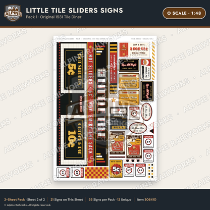 Alpine Railworks 30641O O Scale Fast Food Signs - Slider Burgers