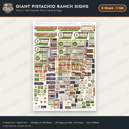 Alpine Railworks 30980N N Scale Roadside Signs - Giant Pistachio