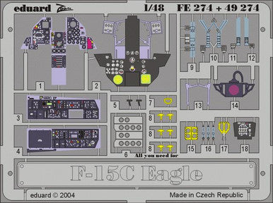 Eduard 49274 1/48 F-15C Interior for Hasegawa (Pre-Painted)