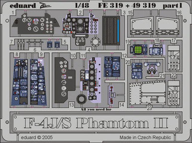 Eduard FE319 1/48 F-4J/S Phantom II Photo Etch for Hasegawa