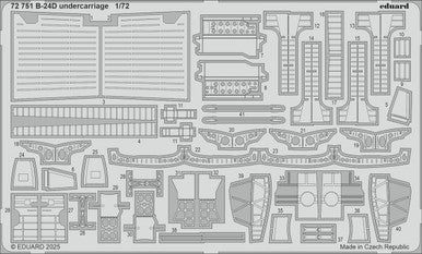 Eduard 72751 1/72 B-24D Undercarriage Photo Etched Set for AIRFIX