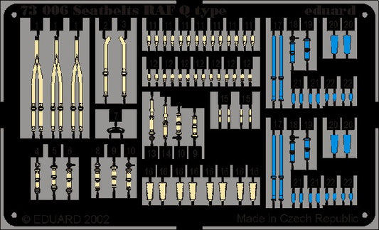 Eduard 73006 1/72 Aircraft- RAF Q-Type Seatbelts (Painted)