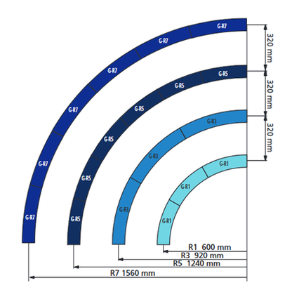 Piko 35215 G Scale R5 Curve Track R1240mm Box of 12