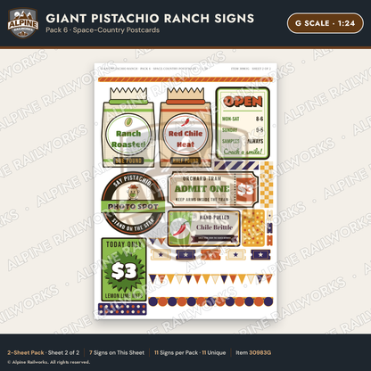 Alpine Railworks 30983G G Scale Roadside Signs - Giant Pistachio